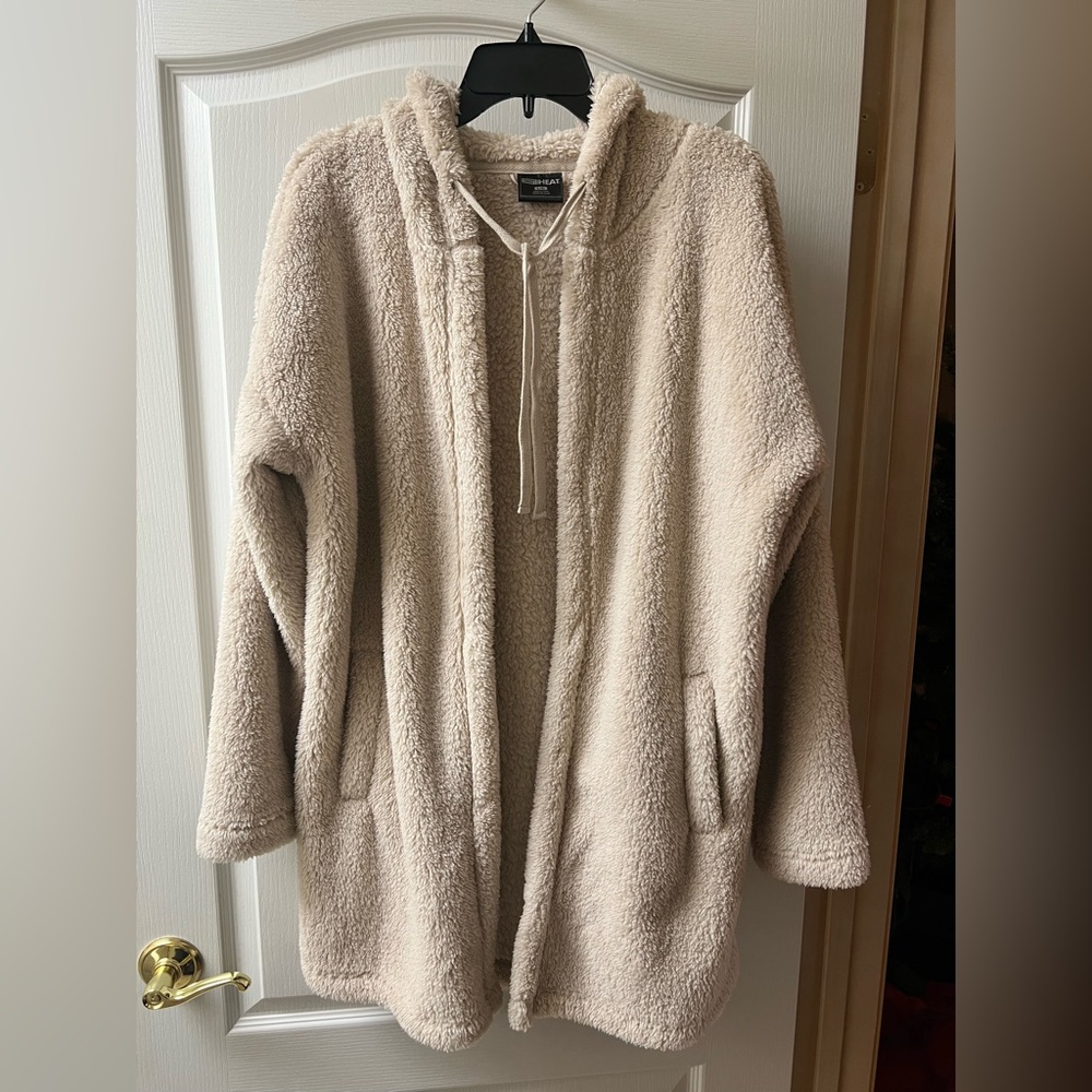 32 Degrees - Cream Sherpa Open Front Jacket - Picture 2 of 4